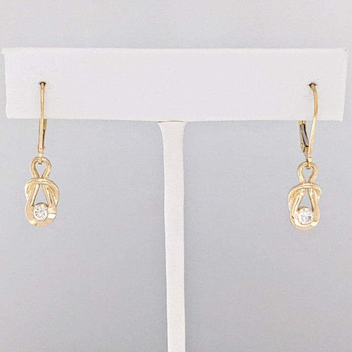 14K .45 CARAT TOTAL WEIGHT SI2-I1 H-I DIAMOND ROUND (3) LOVE KNOT ESTATE PENDANT, CHAIN, AND EARRING SET