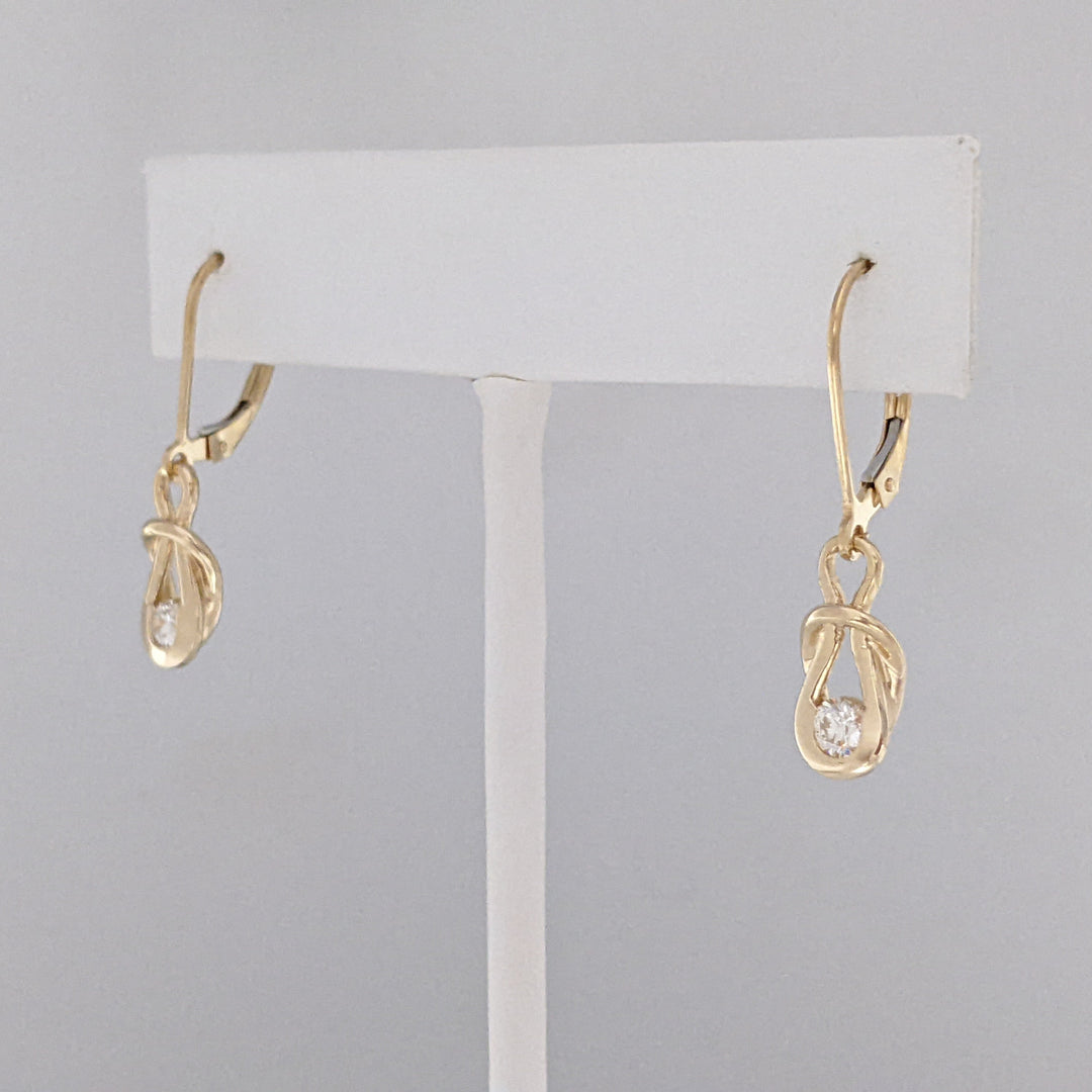 14K .45 CARAT TOTAL WEIGHT SI2-I1 H-I DIAMOND ROUND (3) LOVE KNOT ESTATE PENDANT, CHAIN, AND EARRING SET