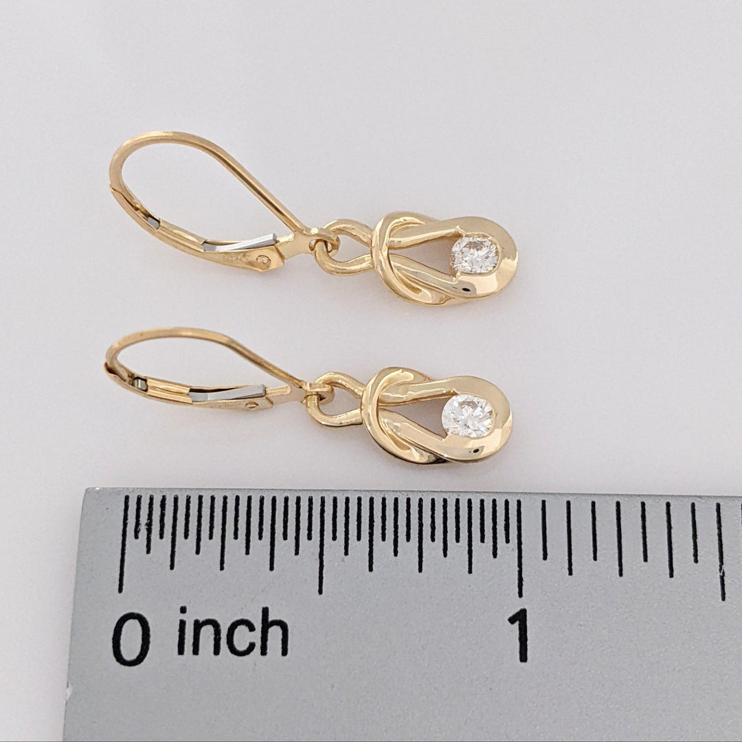 14K .45 CARAT TOTAL WEIGHT SI2-I1 H-I DIAMOND ROUND (3) LOVE KNOT ESTATE PENDANT, CHAIN, AND EARRING SET