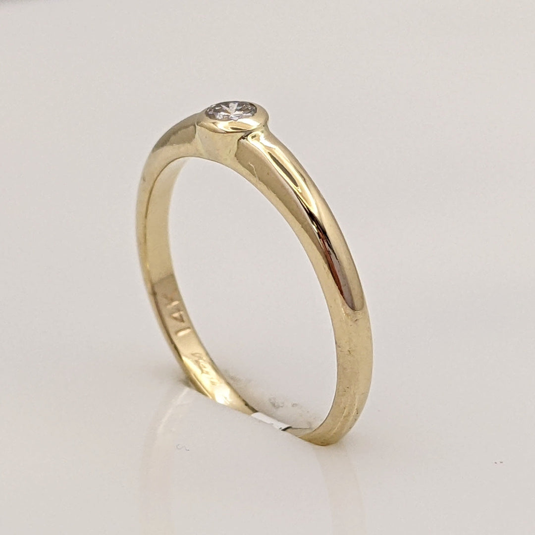 14K DIAMOND ROUND 2.2MM BEZEL ESTATE RING 1.4 GRAMS