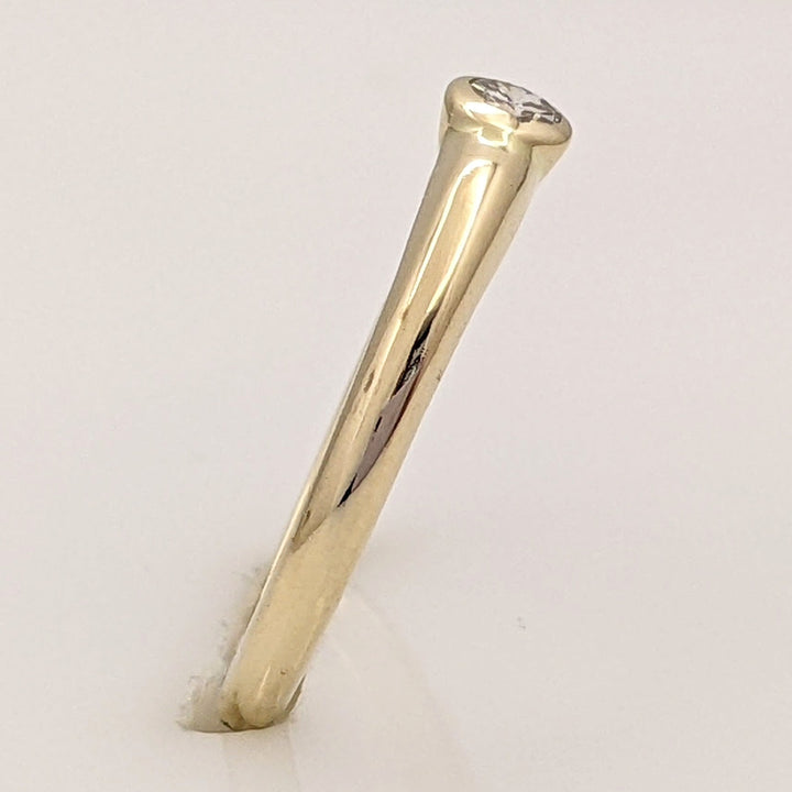 14K DIAMOND ROUND 2.2MM BEZEL ESTATE RING 1.4 GRAMS