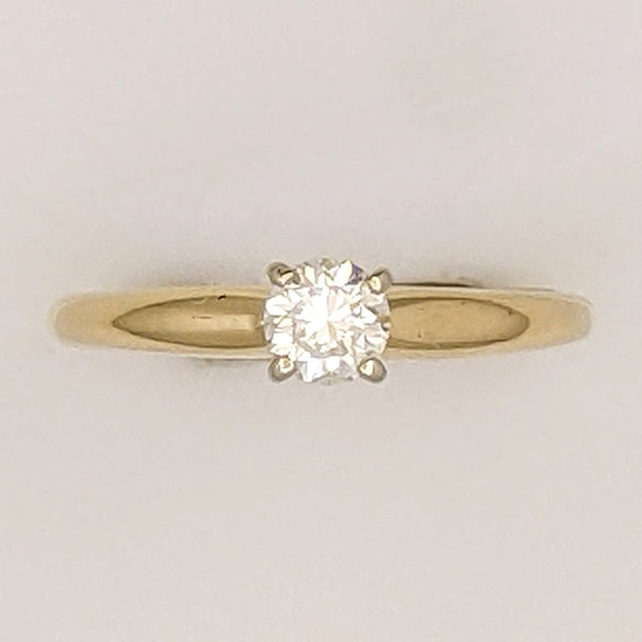 14K .25 CARAT TOTAL VS I DIAMOND ROUND ESTATE SOLITAIRE RING 1.9 GRAMS