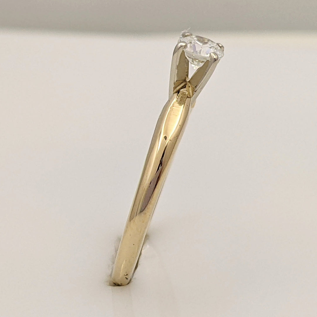 14K .25 CARAT TOTAL VS I DIAMOND ROUND ESTATE SOLITAIRE RING 1.9 GRAMS