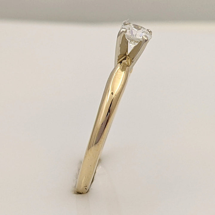 14K .25 CARAT TOTAL VS I DIAMOND ROUND ESTATE SOLITAIRE RING 1.9 GRAMS