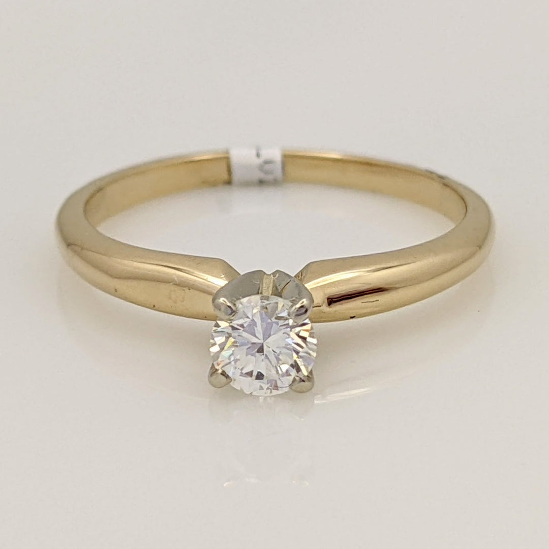 14K .25 CARAT TOTAL VS I DIAMOND ROUND ESTATE SOLITAIRE RING 1.9 GRAMS