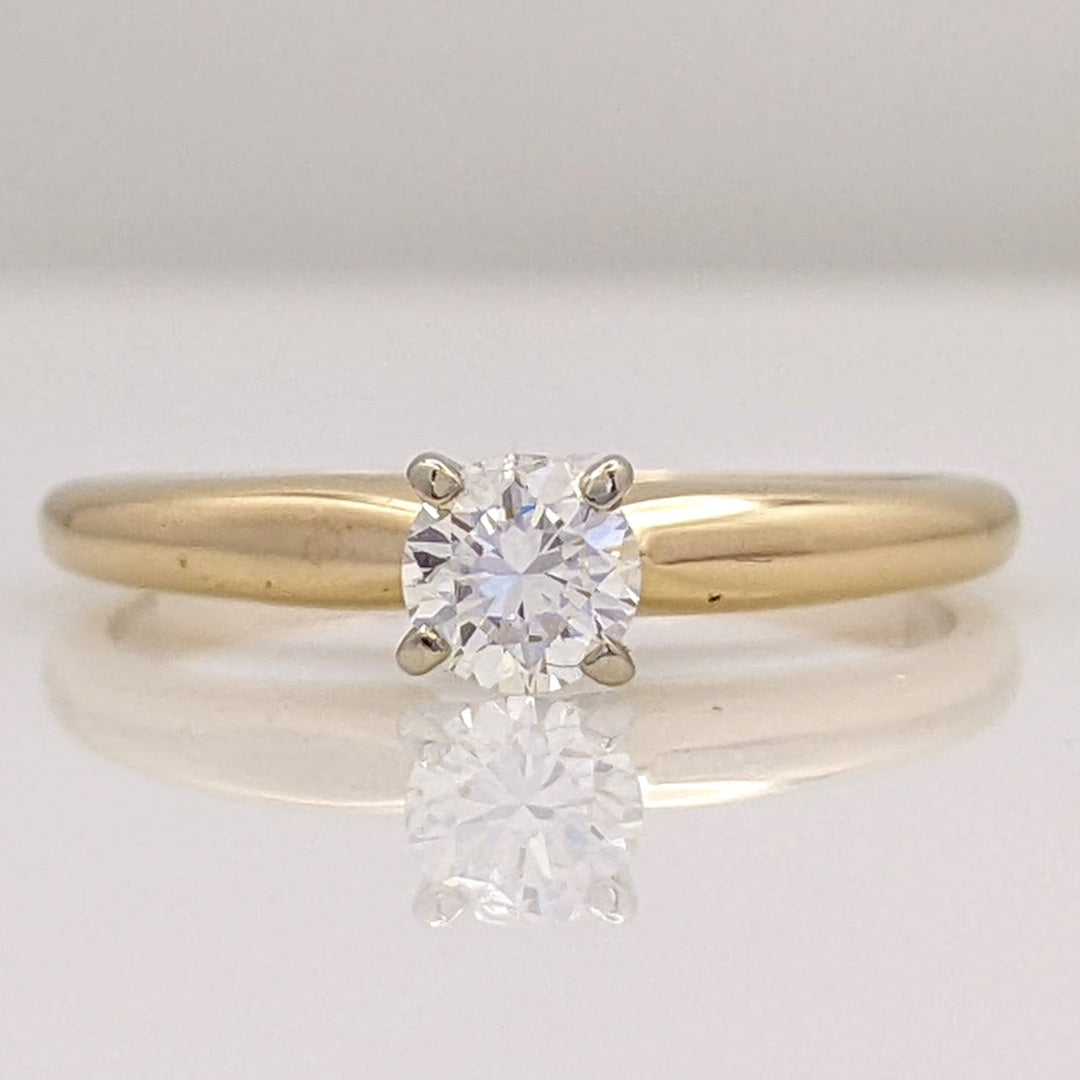 14K .25 CARAT TOTAL VS I DIAMOND ROUND ESTATE SOLITAIRE RING 1.9 GRAMS