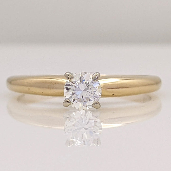 14K .25 CARAT TOTAL VS I DIAMOND ROUND ESTATE SOLITAIRE RING 1.9 GRAMS