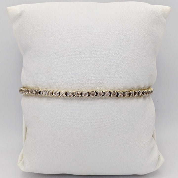 10K 1.50 CARAT TOTAL WEIGHT SI2 P DIAMOND ROUND (55) ESTATE BRACELET 9.3 GRAMS