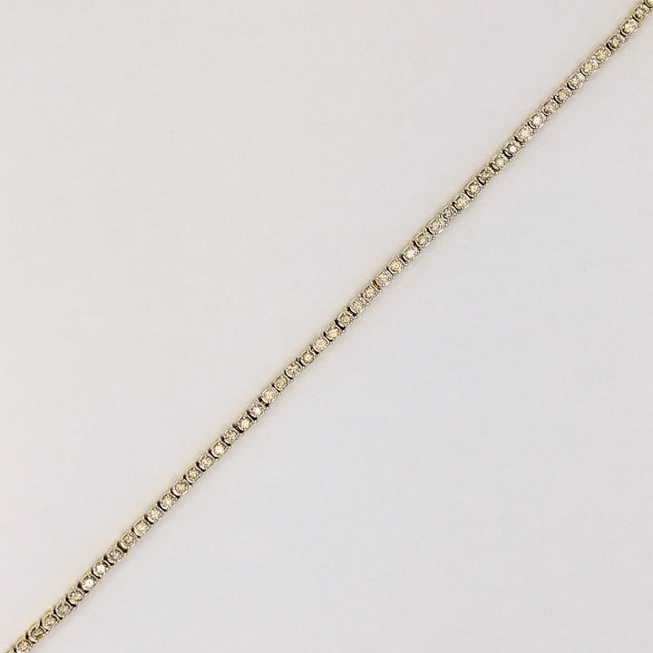 10K 1.50 CARAT TOTAL WEIGHT SI2 P DIAMOND ROUND (55) ESTATE BRACELET 9.3 GRAMS