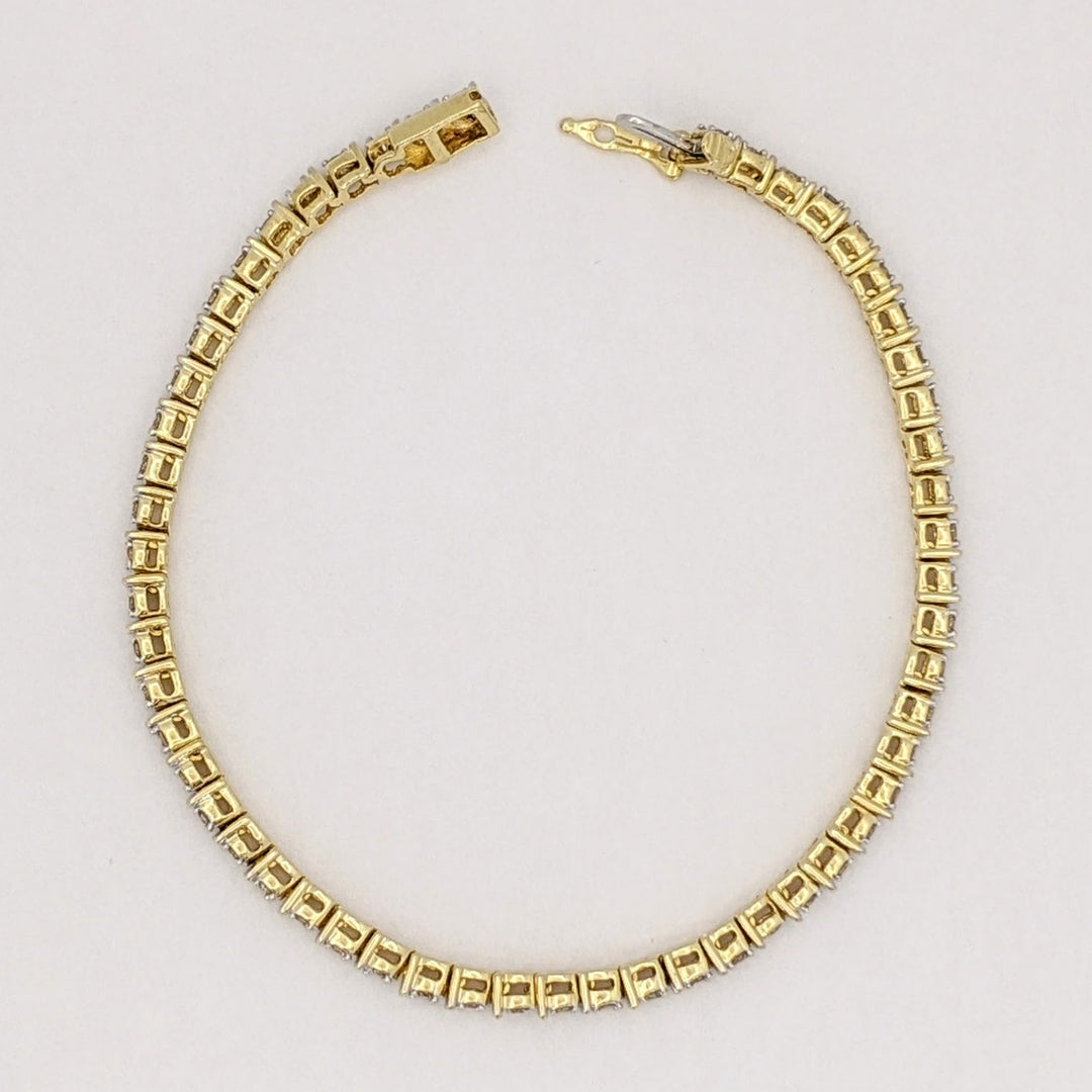 10K 1.50 CARAT TOTAL WEIGHT SI2 P DIAMOND ROUND (55) ESTATE BRACELET 9.3 GRAMS