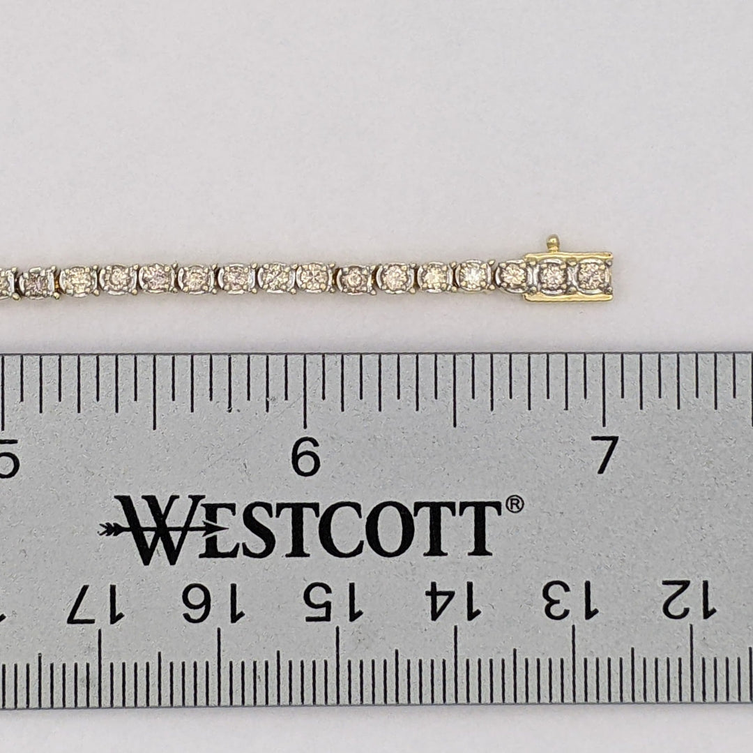 10K 1.50 CARAT TOTAL WEIGHT SI2 P DIAMOND ROUND (55) ESTATE BRACELET 9.3 GRAMS