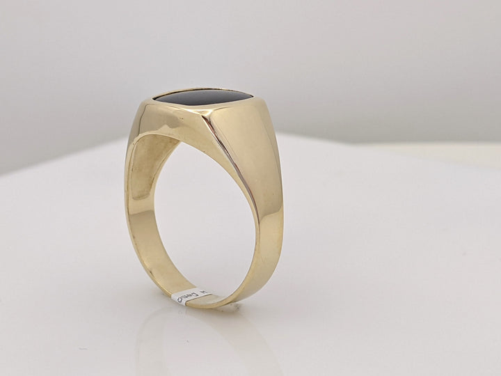 14K ONYX CUSHION 9X11 BEZEL ESTATE RING 5.3 GRAMS