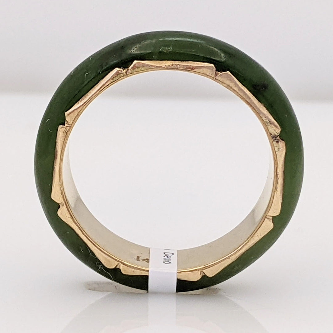 14K JADE 5.5MM GOLD INSIDE ESTATE BAND 2.9 GRAMS