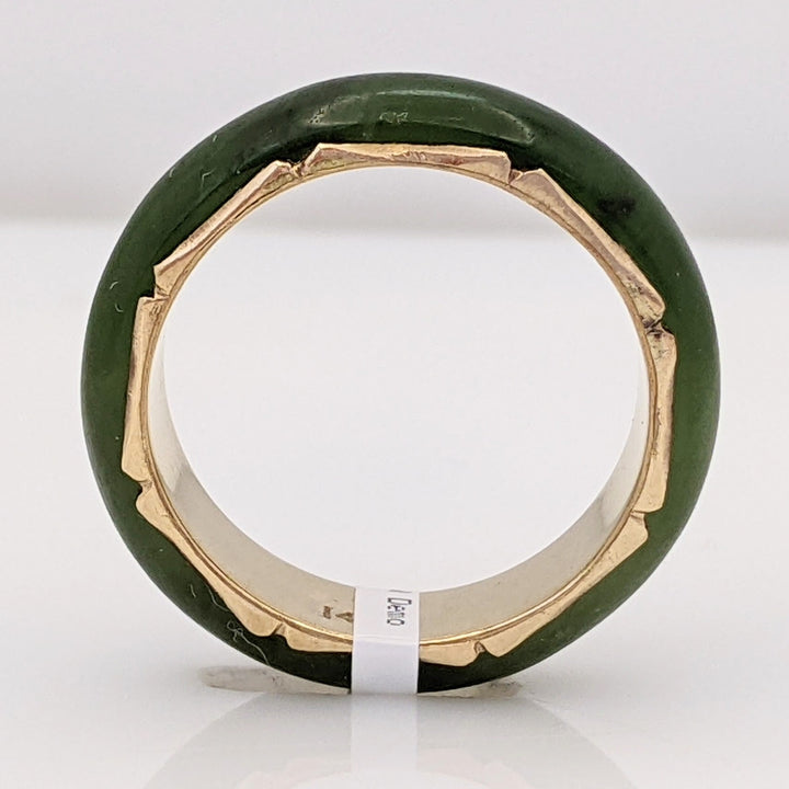 14K JADE 5.5MM GOLD INSIDE ESTATE BAND 2.9 GRAMS