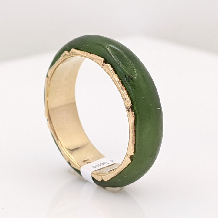 14K JADE 5.5MM GOLD INSIDE ESTATE BAND 2.9 GRAMS