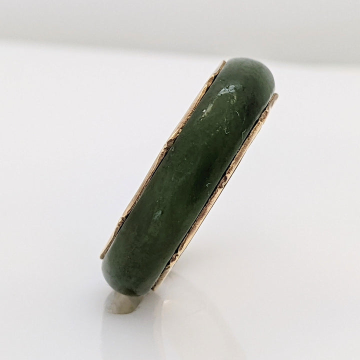 14K JADE 5.5MM GOLD INSIDE ESTATE BAND 2.9 GRAMS