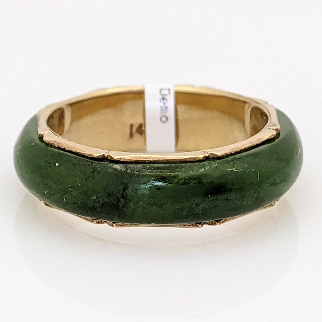 14K JADE 5.5MM GOLD INSIDE ESTATE BAND 2.9 GRAMS