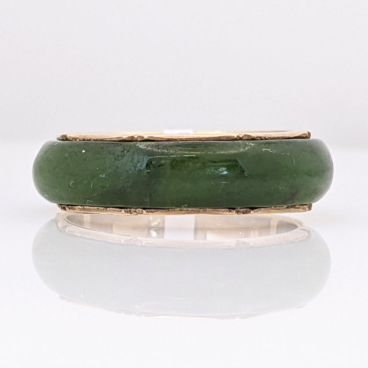 14K JADE 5.5MM GOLD INSIDE ESTATE BAND 2.9 GRAMS