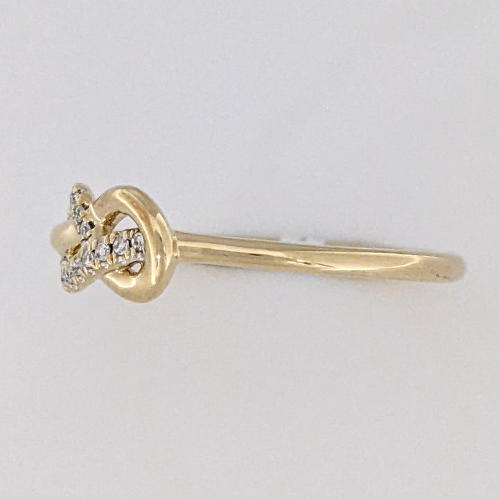 10K DIAMOND ROUND POLISHED INFINITY ESTATE RING 1.6 GRAMS