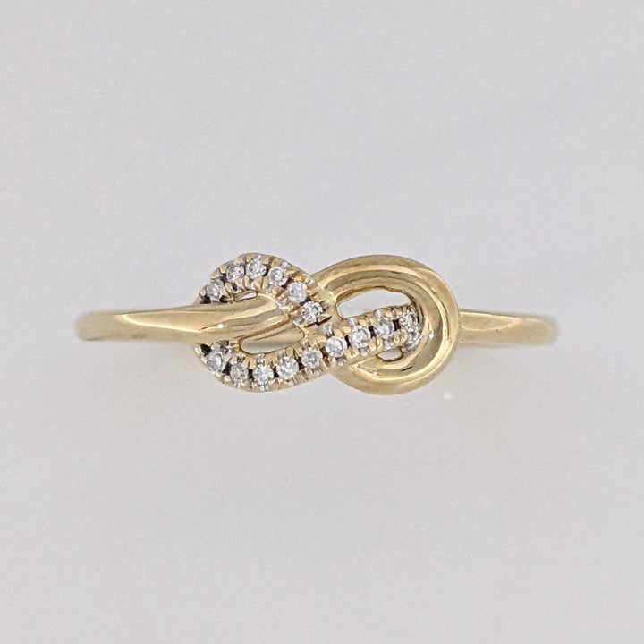 10K DIAMOND ROUND POLISHED INFINITY ESTATE RING 1.6 GRAMS