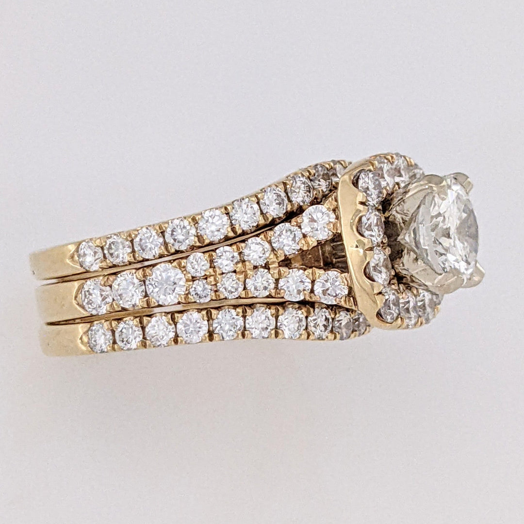 14K 3.17 CARAT TOTAL WEIGHT VVS2-SI2 F-G DIAMOND ROUND (77) HALO NEIL LANE RING 11.9 GRAMS