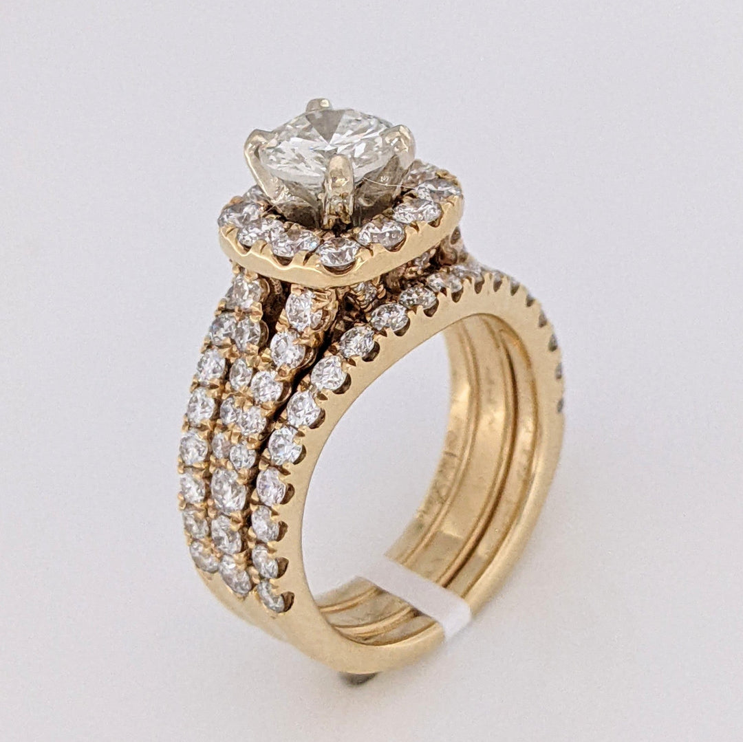 14K 3.17 CARAT TOTAL WEIGHT VVS2-SI2 F-G DIAMOND ROUND (77) HALO NEIL LANE RING 11.9 GRAMS