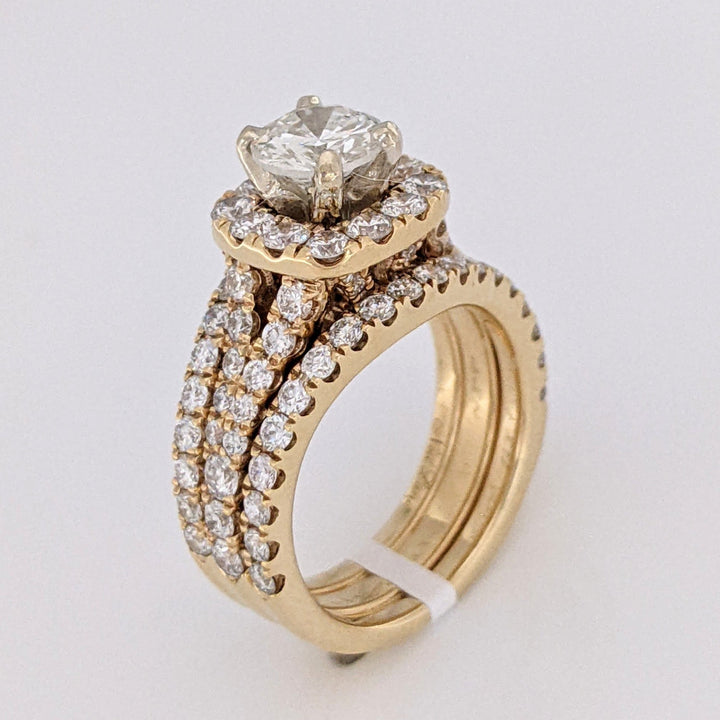 14K 3.17 CARAT TOTAL WEIGHT VVS2-SI2 F-G DIAMOND ROUND (77) HALO NEIL LANE RING 11.9 GRAMS
