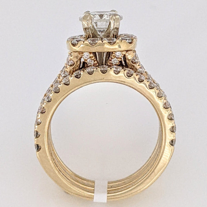 14K 3.17 CARAT TOTAL WEIGHT VVS2-SI2 F-G DIAMOND ROUND (77) HALO NEIL LANE RING 11.9 GRAMS