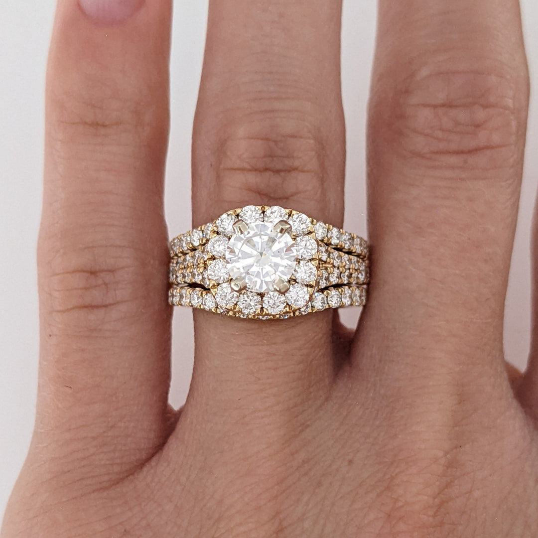 14K 3.17 CARAT TOTAL WEIGHT VVS2-SI2 F-G DIAMOND ROUND (77) HALO NEIL LANE RING 11.9 GRAMS