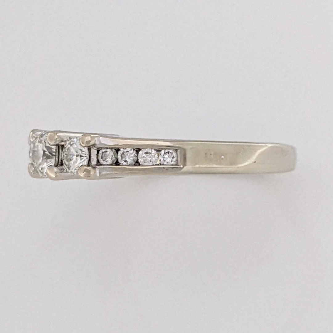 14K WHITE .41 CARAT TOTAL WEIGHT SI1 I DIAMOND ROUND (11) ESTATE TRINITY RING 3.7 GRAMS