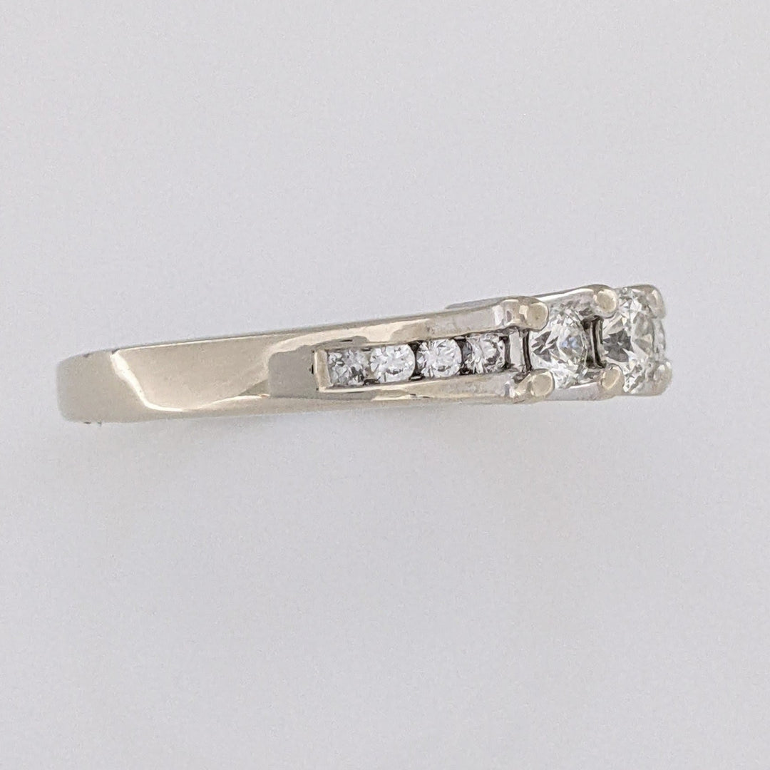 14K WHITE .41 CARAT TOTAL WEIGHT SI1 I DIAMOND ROUND (11) ESTATE TRINITY RING 3.7 GRAMS