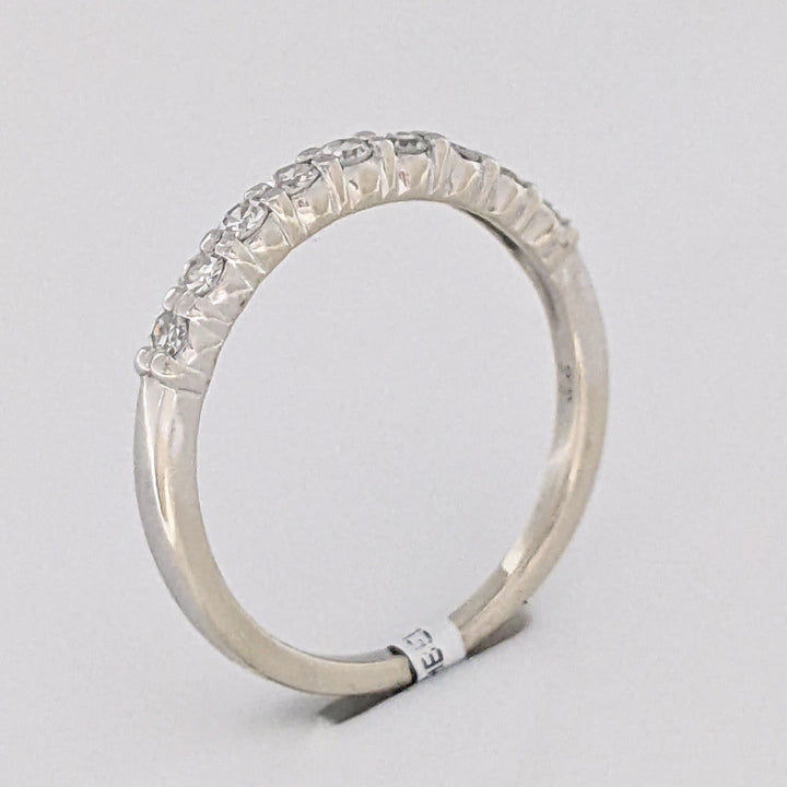 14K WHITE .25 CARAT TOTAL WEIGHT VS2 I DIAMOND ROUND (9) ESTATE PRONG SET BAND 1.7 GRAMS