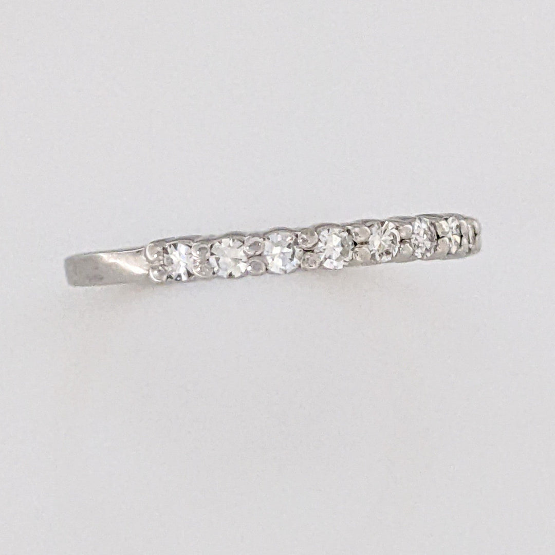 14K WHITE .25 CARAT TOTAL WEIGHT VS2 I DIAMOND ROUND (9) ESTATE PRONG SET BAND 1.7 GRAMS