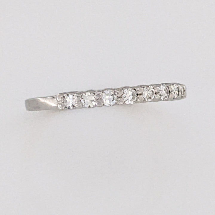 14K WHITE .25 CARAT TOTAL WEIGHT VS2 I DIAMOND ROUND (9) ESTATE PRONG SET BAND 1.7 GRAMS