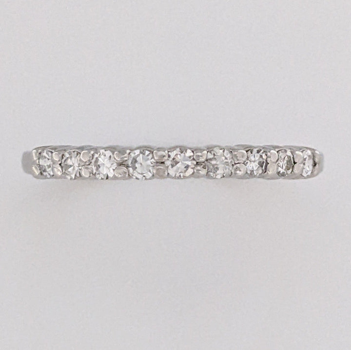 14K WHITE .25 CARAT TOTAL WEIGHT VS2 I DIAMOND ROUND (9) ESTATE PRONG SET BAND 1.7 GRAMS