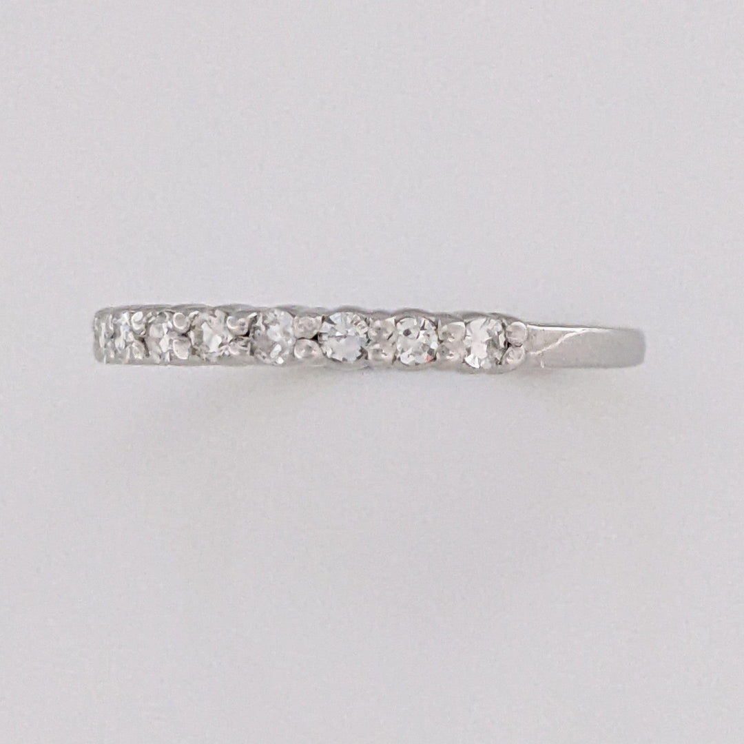 14K WHITE .25 CARAT TOTAL WEIGHT VS2 I DIAMOND ROUND (9) ESTATE PRONG SET BAND 1.7 GRAMS