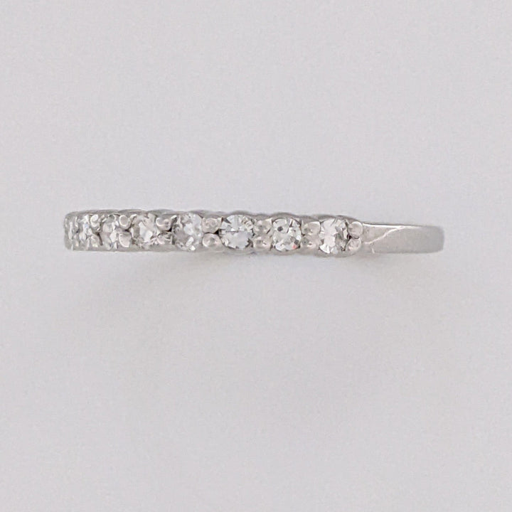 14K WHITE .25 CARAT TOTAL WEIGHT VS2 I DIAMOND ROUND (9) ESTATE PRONG SET BAND 1.7 GRAMS