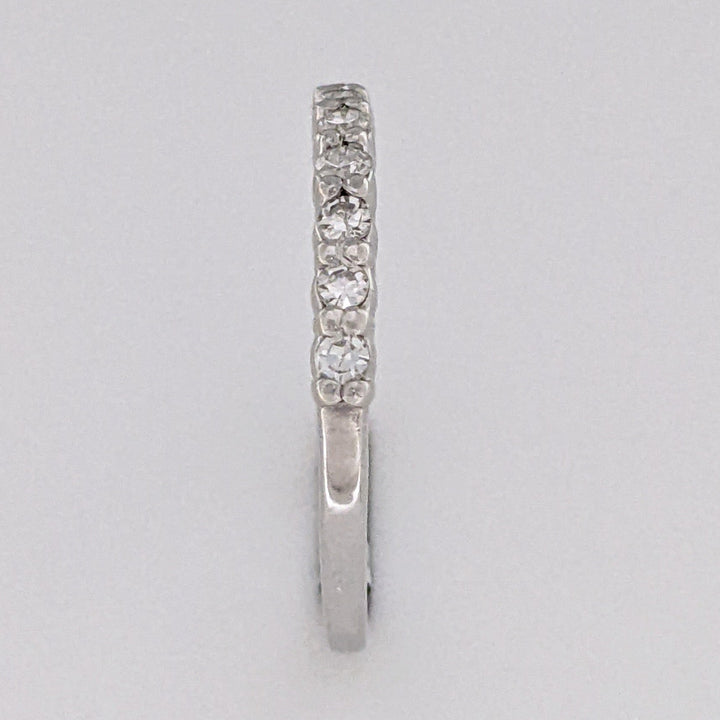 14K WHITE .25 CARAT TOTAL WEIGHT VS2 I DIAMOND ROUND (9) ESTATE PRONG SET BAND 1.7 GRAMS