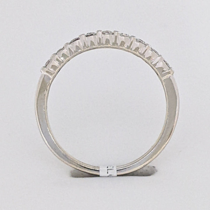 14K WHITE .25 CARAT TOTAL WEIGHT VS2 I DIAMOND ROUND (9) ESTATE PRONG SET BAND 1.7 GRAMS