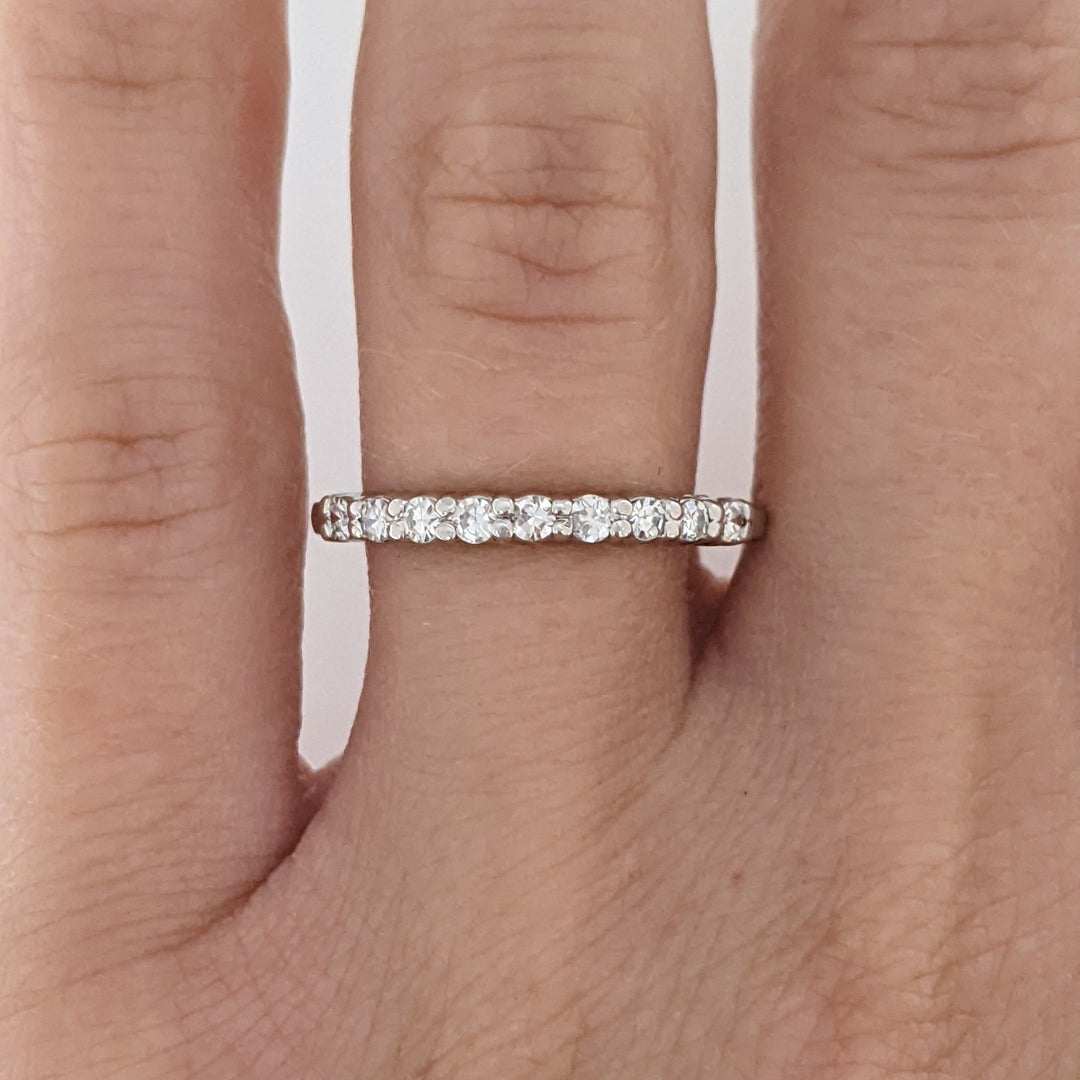 14K WHITE .25 CARAT TOTAL WEIGHT VS2 I DIAMOND ROUND (9) ESTATE PRONG SET BAND 1.7 GRAMS