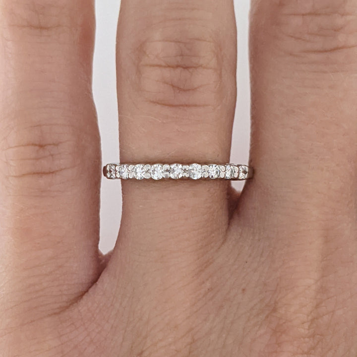 14K WHITE .25 CARAT TOTAL WEIGHT VS2 I DIAMOND ROUND (9) ESTATE PRONG SET BAND 1.7 GRAMS