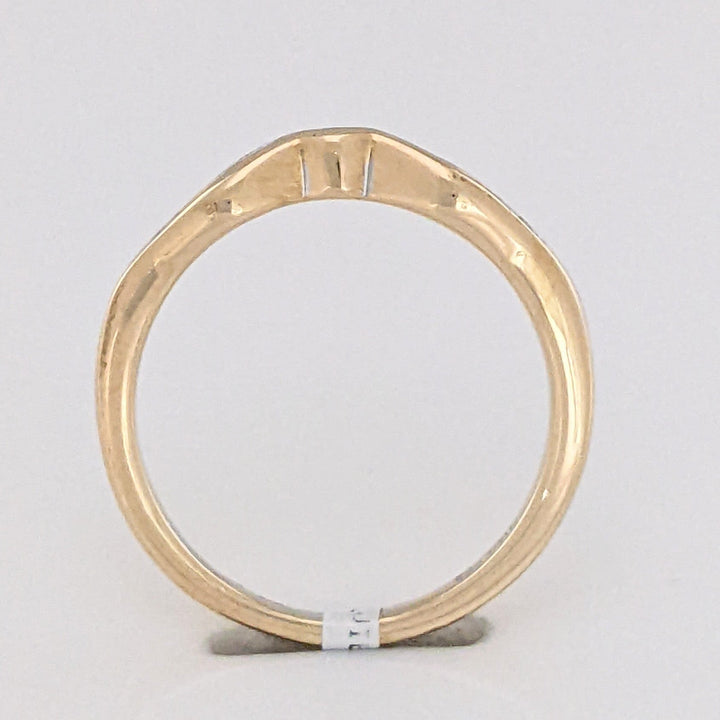 14K .15 CARAT TOTAL WEIGHT SI1 H DIAMOND ROUND (13) CURVED ESTATE CHANNEL BAND 3.0 GRAMS