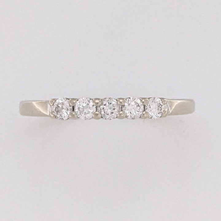 14K WHITE .20 CARAT TOTAL WEIGHT SI2 H DIAMOND ROUND (5) PRONG SET ESTATE BAND 2.0 GRAMS