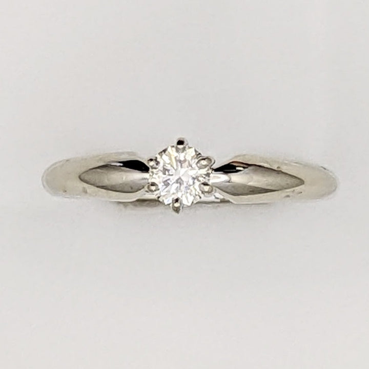 14K WHITE .22 CARAT TOTAL I1 H DIAMOND ROUND SOLITAIRE ESTATE RING 2.3 GRAMS