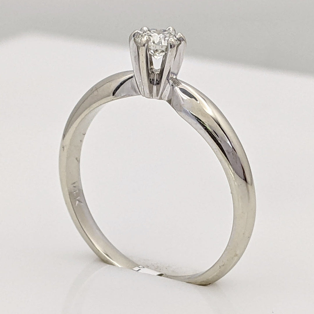 14K WHITE .22 CARAT TOTAL I1 H DIAMOND ROUND SOLITAIRE ESTATE RING 2.3 GRAMS