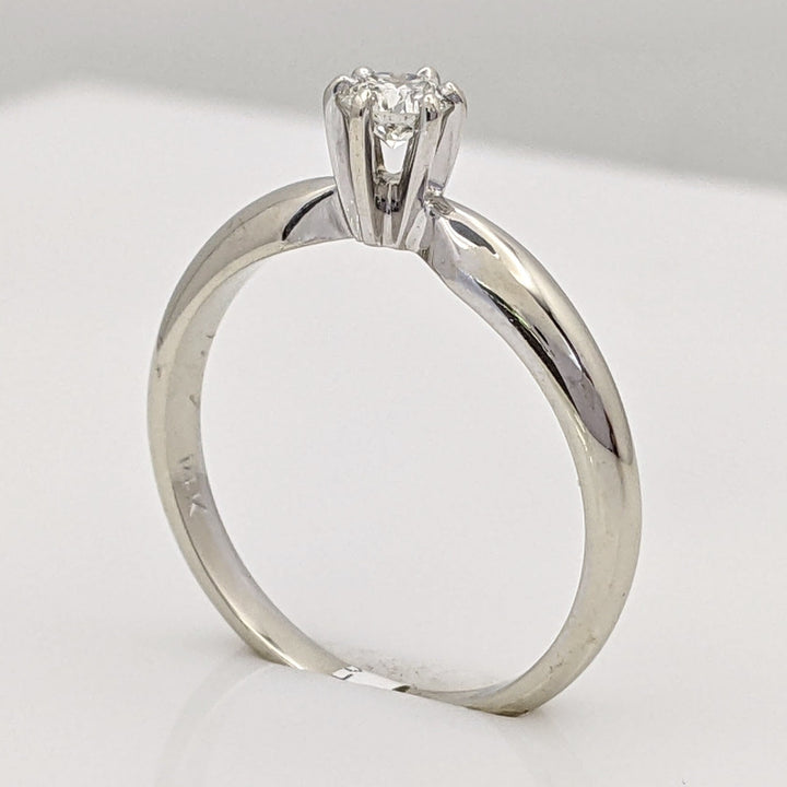 14K WHITE .22 CARAT TOTAL I1 H DIAMOND ROUND SOLITAIRE ESTATE RING 2.3 GRAMS