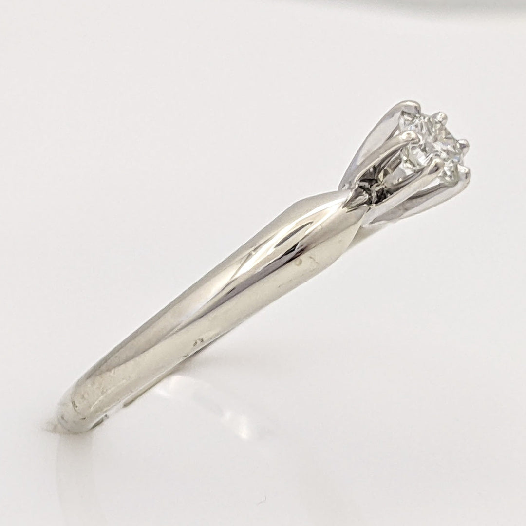 14K WHITE .22 CARAT TOTAL I1 H DIAMOND ROUND SOLITAIRE ESTATE RING 2.3 GRAMS