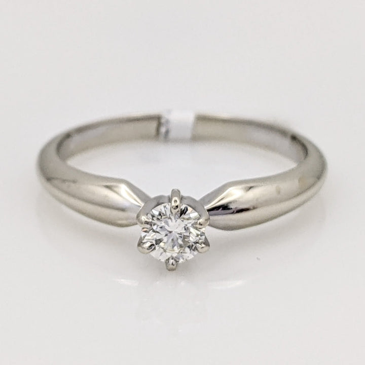 14K WHITE .22 CARAT TOTAL I1 H DIAMOND ROUND SOLITAIRE ESTATE RING 2.3 GRAMS