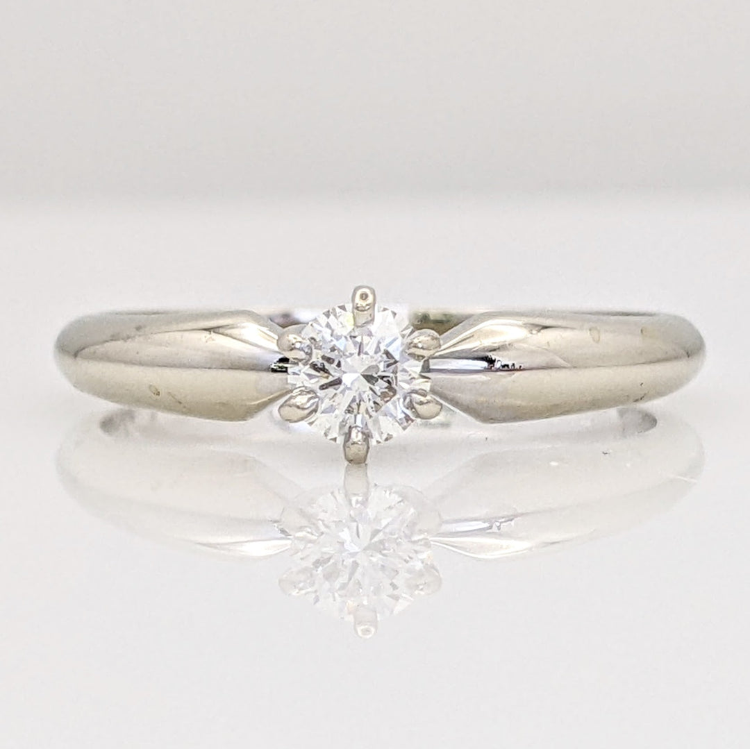 14K WHITE .22 CARAT TOTAL I1 H DIAMOND ROUND SOLITAIRE ESTATE RING 2.3 GRAMS