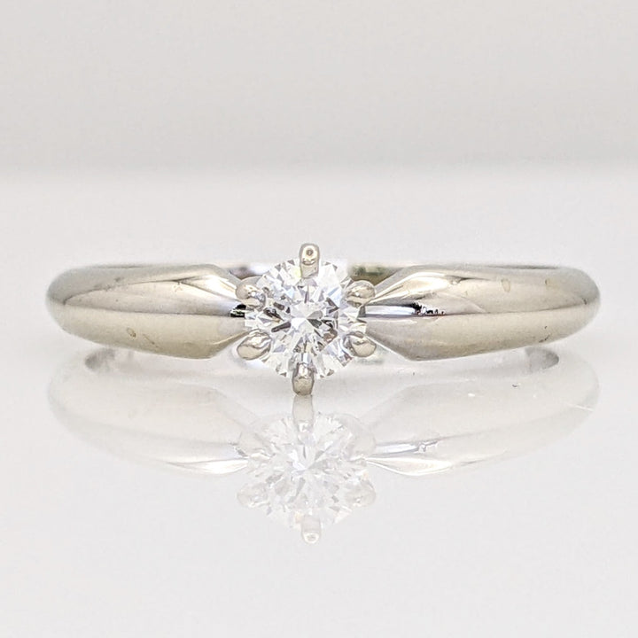 14K WHITE .22 CARAT TOTAL I1 H DIAMOND ROUND SOLITAIRE ESTATE RING 2.3 GRAMS